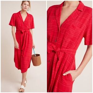 Anthropologie Maeve Aria Textured Shirtdress
